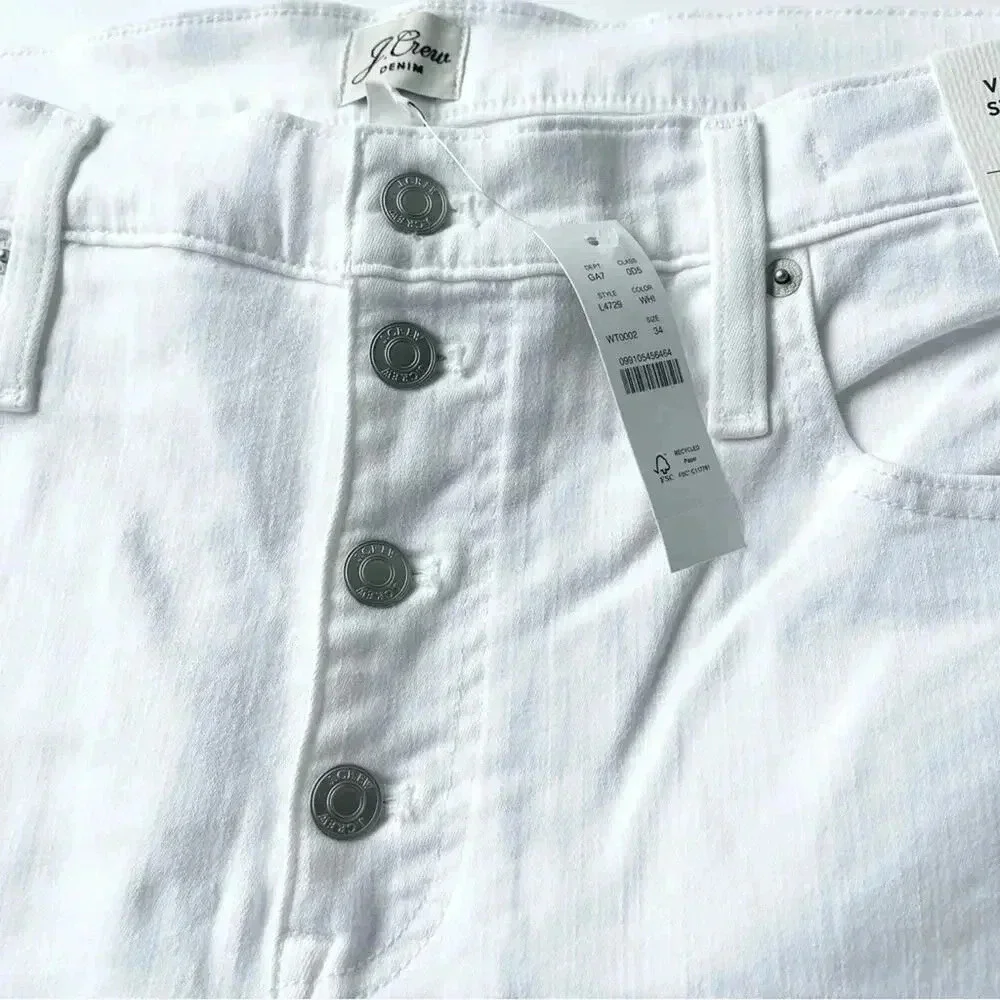 J. Crew Plus Size vintage slim-straight jean in white Size 34 NWT